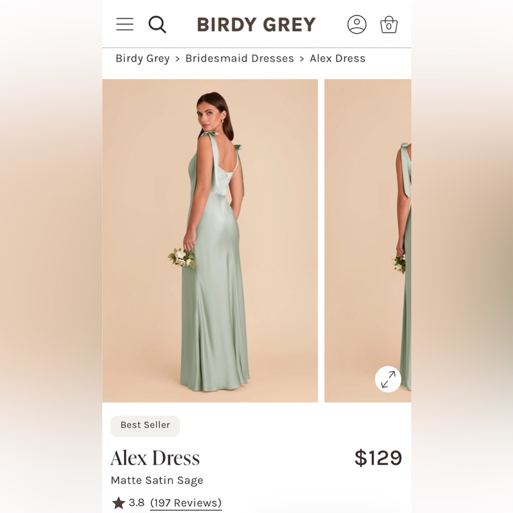 Sage Green Birdy Grey Evening Dress - Picture 3 of 4